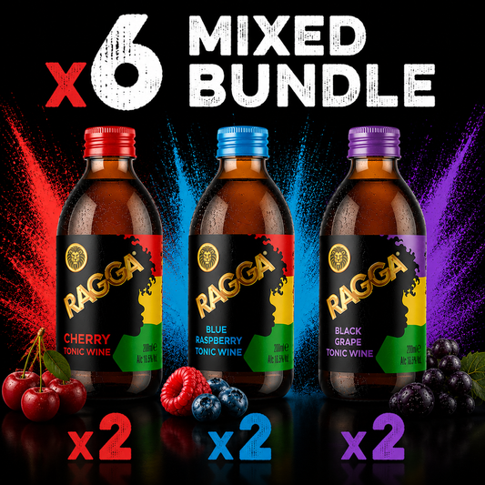 Ragga Tonic Cherry, Black Grape & Blue Raspberry Bundle 6 x 200ml 16.5% Abv